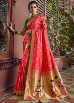 Pink Silk Saree